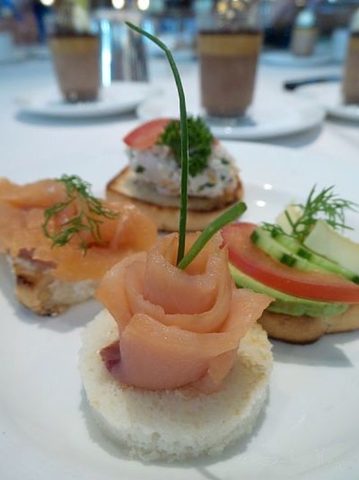 Fresh canapes on board the Golden Princess - photo Liz Posmyk, Good Things